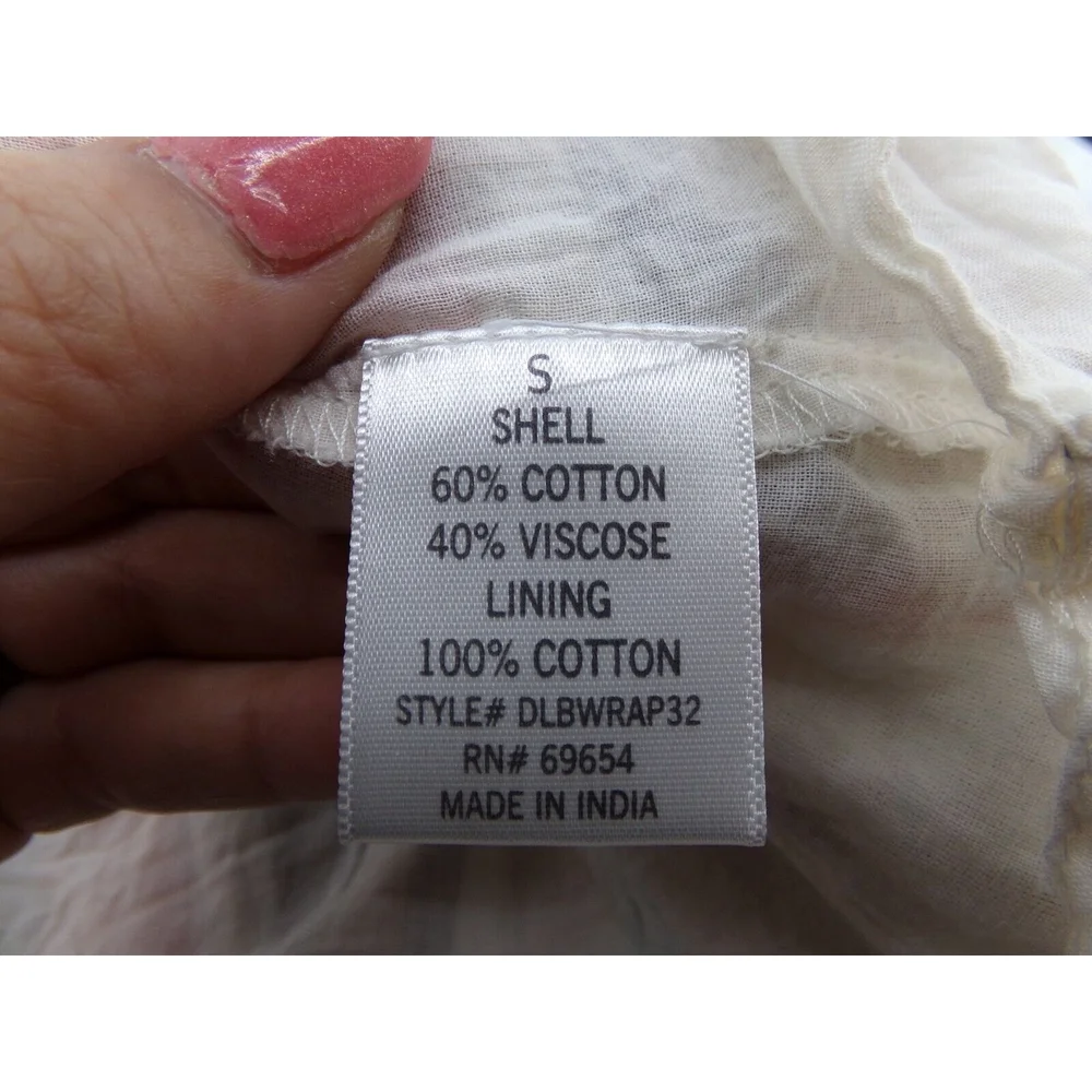 Blue Rain Womens stripe Wrap Sundress Sz SM V-Neck Cap Sleeve Summer Dress Boho - Picture 7 of 11